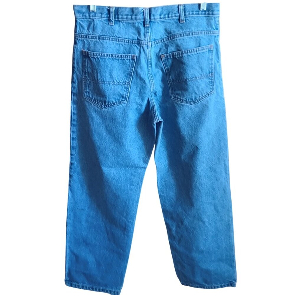Faded Glory Relaxed Fit Mens Jeans 34x30 Light Blue Denim Baggy 100% Cotton